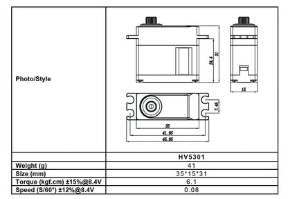 FrSky Xact MD5301H MIDI HV 8.4V Servo
