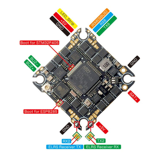 HappyModel Super F405HD ELRS AIO 20A ESC 25.5×25.5 Flight Controller