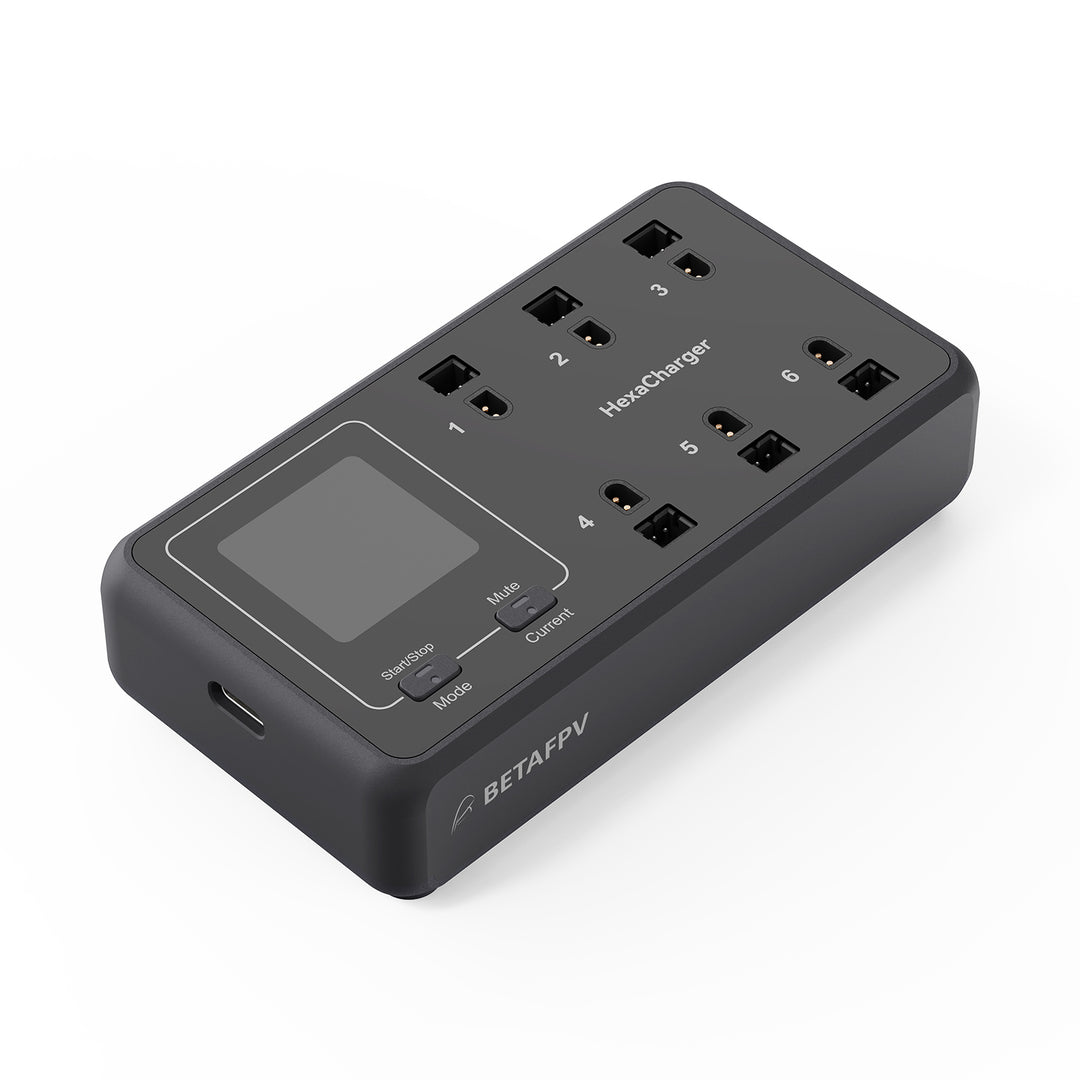 BETAFPV HexaCharger: 6-Port 1S LiPo Charger (BT2.0/PH2.0)