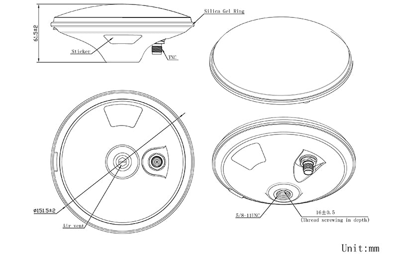 High Precision Multi Band GNSS Survey RTK Antenna