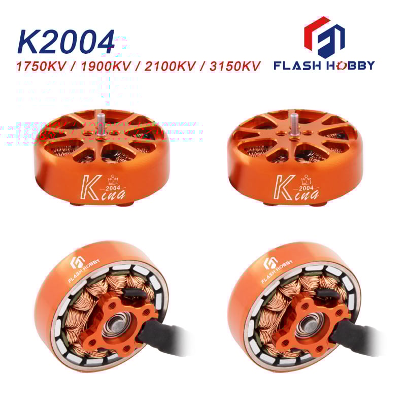 Flash K2004 Brushless Motor (1750kV, 1900kV, 2100kV, 3150kV)