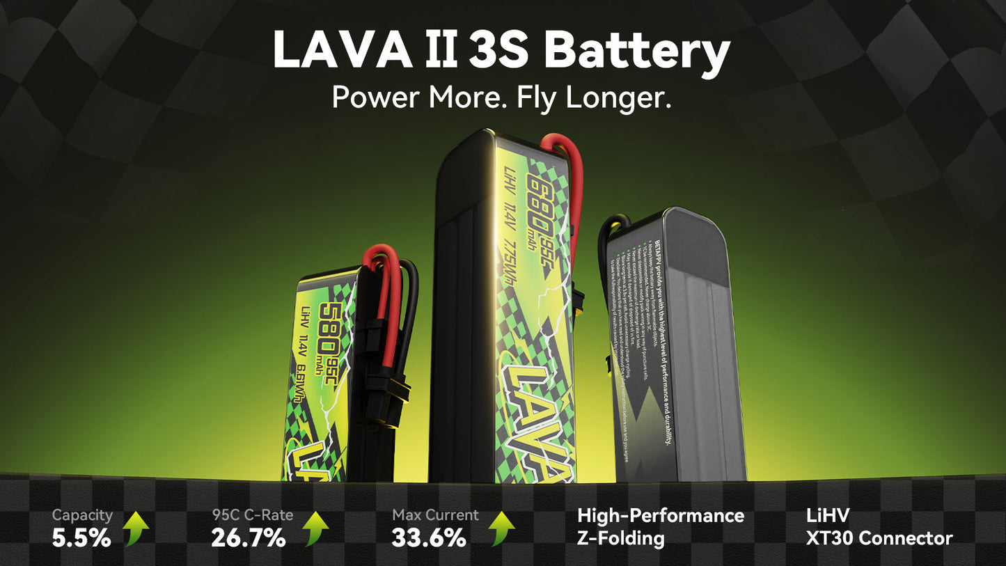 BETAFPV LAVA II 3S LiHV Akku – Hochleistungs-FPV-Stromversorgung