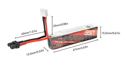 LAVA 2S 550mAh 75C Battery (2PCS)