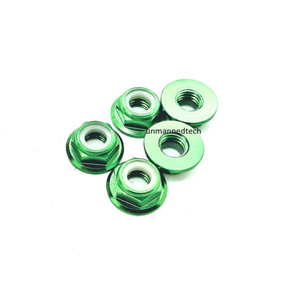 M5 CW Aluminum Low Profile Flanged Propeller Lock Nuts (Pack of 5)