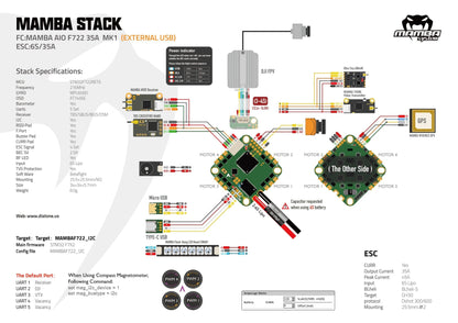 Diatone Mamba AIO F722 35A MK1 Toothpick Flight Controller