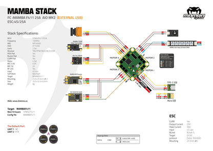 Diatone Mamba AIO F722 35A MK1 Toothpick Flight Controller
