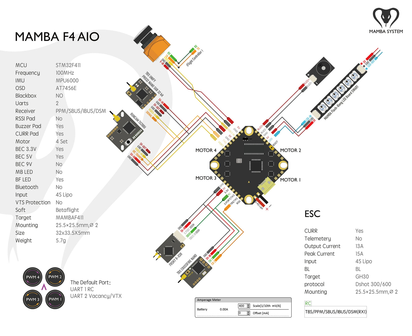 Mamba F4 AIO 13A Toothpick Flight Controller (2-4S)