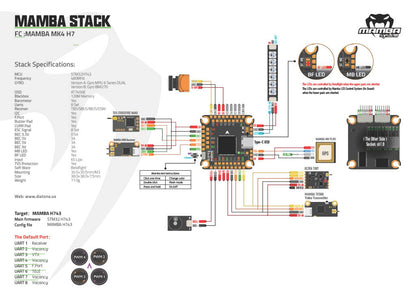 Diatone Mamba Basic MK4 H743 X8 Flight Controller w/ OSD (Dual MPU 6 Series / BMI270)
