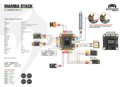 Diatone Mamba Basic MK4 H743 X8 Flight Controller w/ OSD (Dual MPU 6 Series / BMI270)