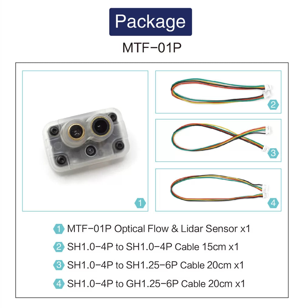 Capteur 2 EN 1 de flux optique et portée de 12m MicoAir MTF-01P - Ardupilot/PX4/Inav