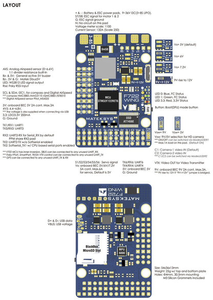 Matek F722 Wing Flight Controller