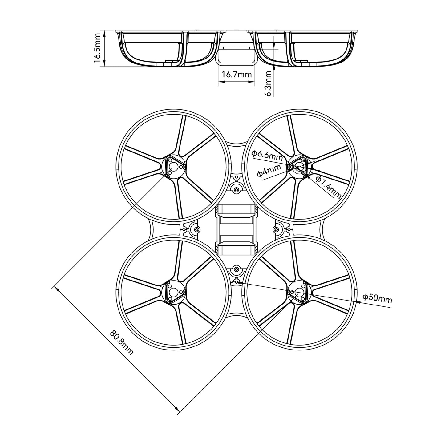 BetaFPV Meteor75 Pro Brushless Whoop Frame