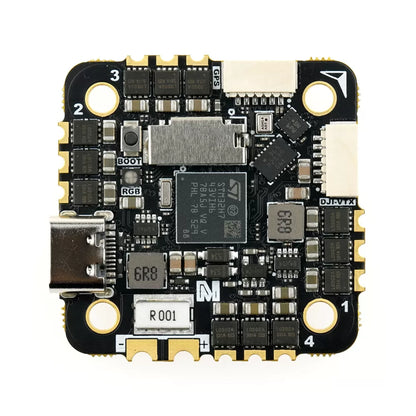 MicoAir743v2-AIO-35A flight controller, component-side view