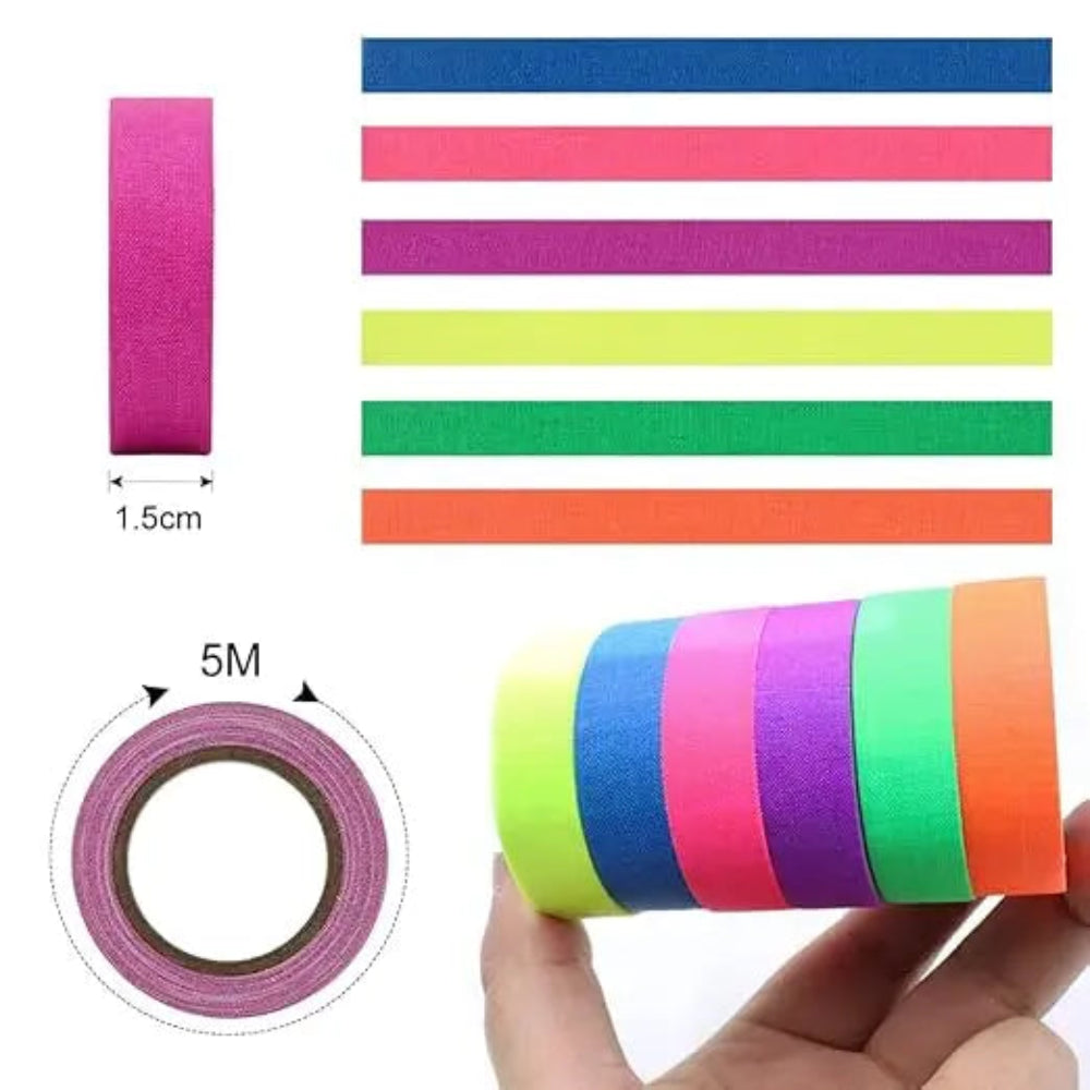 6-Pack Colorful UV Fabric Tape for FPV Drones