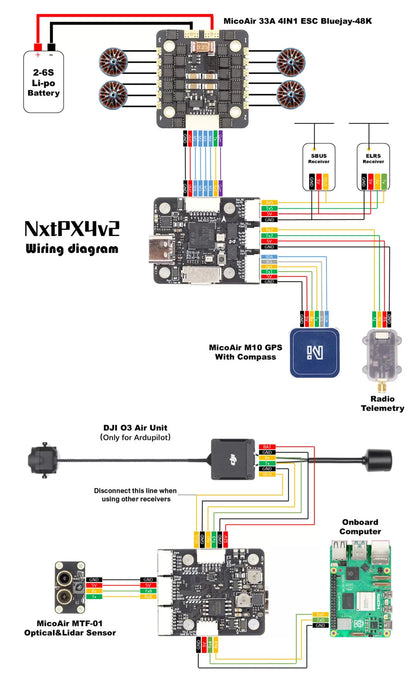 Wiring diagram for electronic components including a microcontroller, sensors, and connectors.