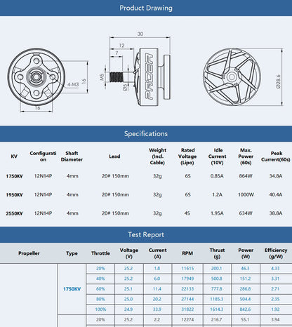 T-Motor PACER P2306 V3 Motor (1750kV, 1950kV, 2550kV)