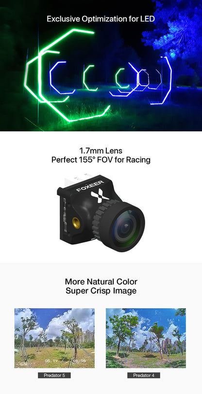 Foxeer Predator 5 Nano - 4ms Latency WDR Racing FPV Camera
