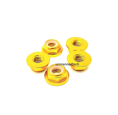 M5 CW Aluminum Low Profile Flanged Propeller Lock Nuts (Pack of 5)