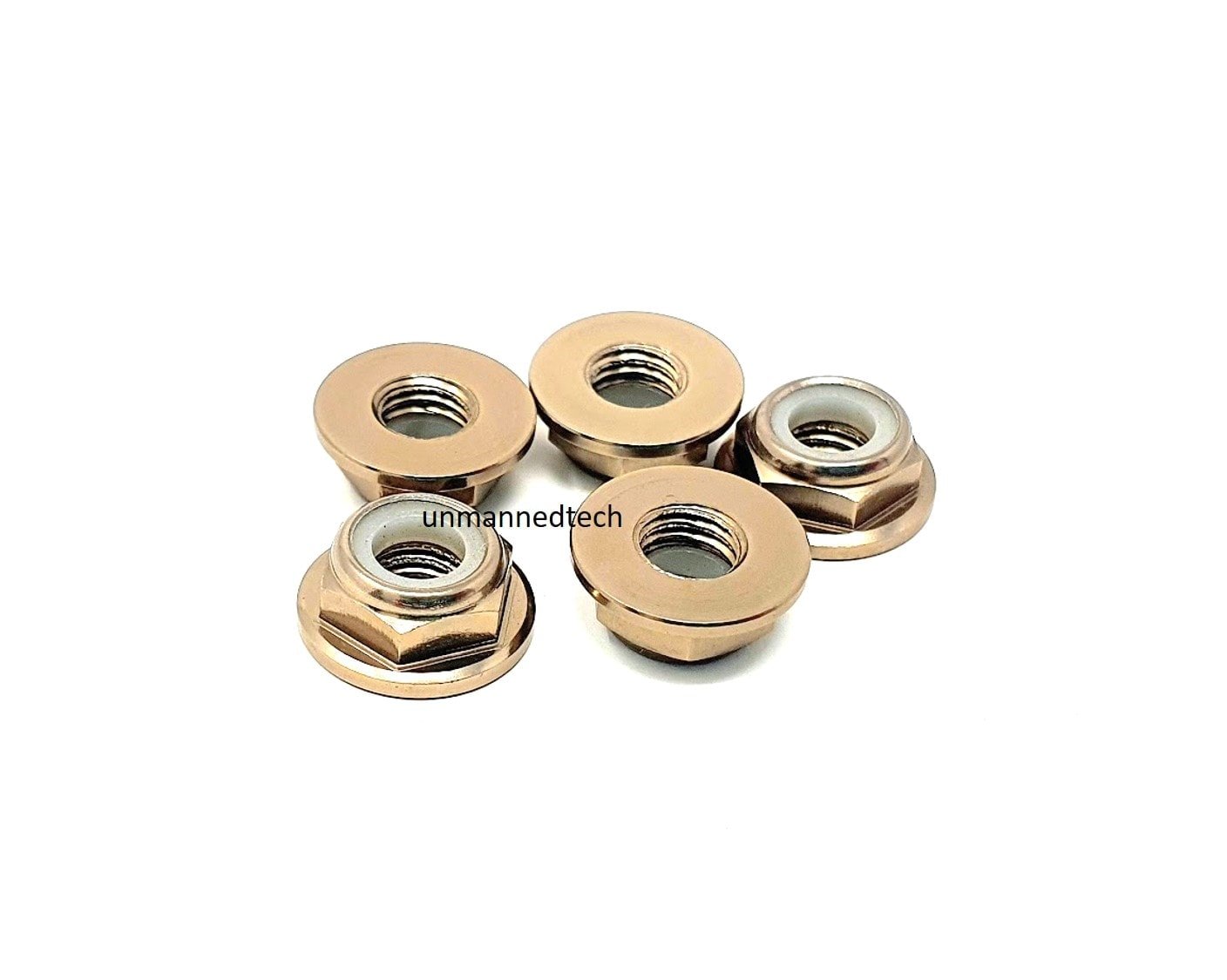 M5 CW Aluminum Low Profile Flanged Propeller Lock Nuts (Pack of 5)