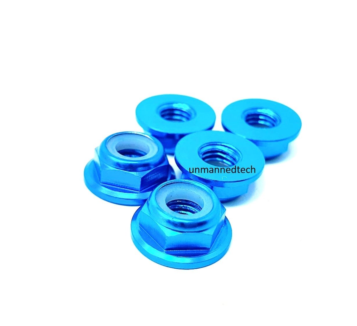 M5 CW Aluminum Low Profile Flanged Propeller Lock Nuts (Pack of 5)