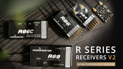 RadioMaster R86 V2 6CH FrSky D8/D16/SFHSS Compatible PWM Receiver