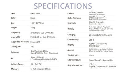 Radiomaster GX12 Dual-Band Gemini-X Radio Controller (Mode 2)