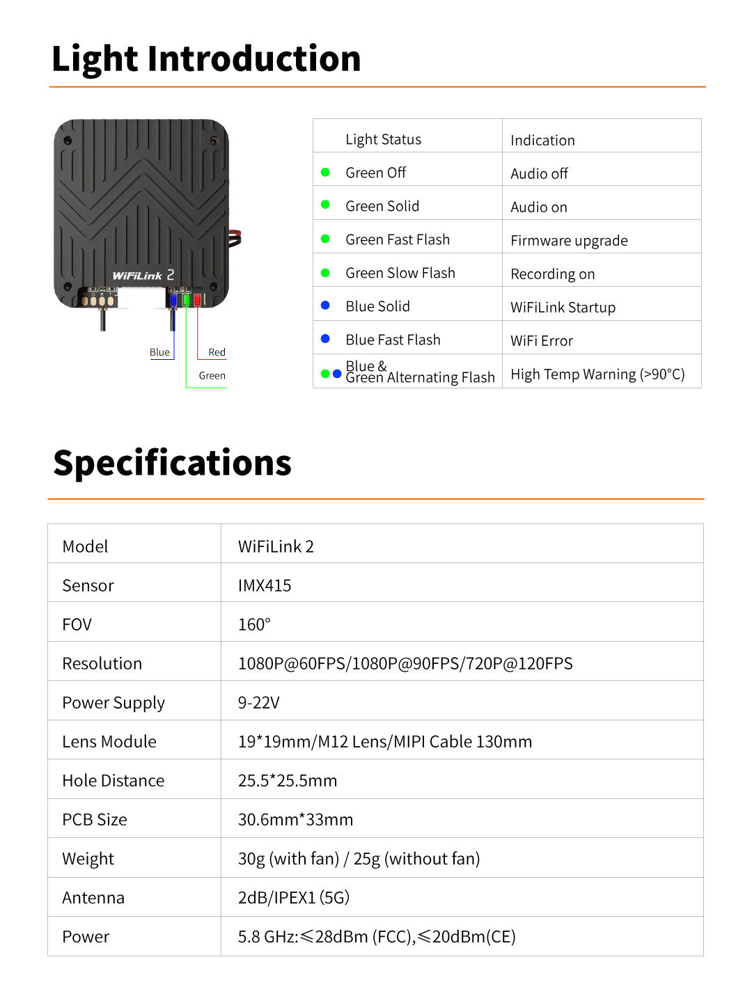 RunCam WiFiLink2 (Based on OpenIPC) w/ Network Card