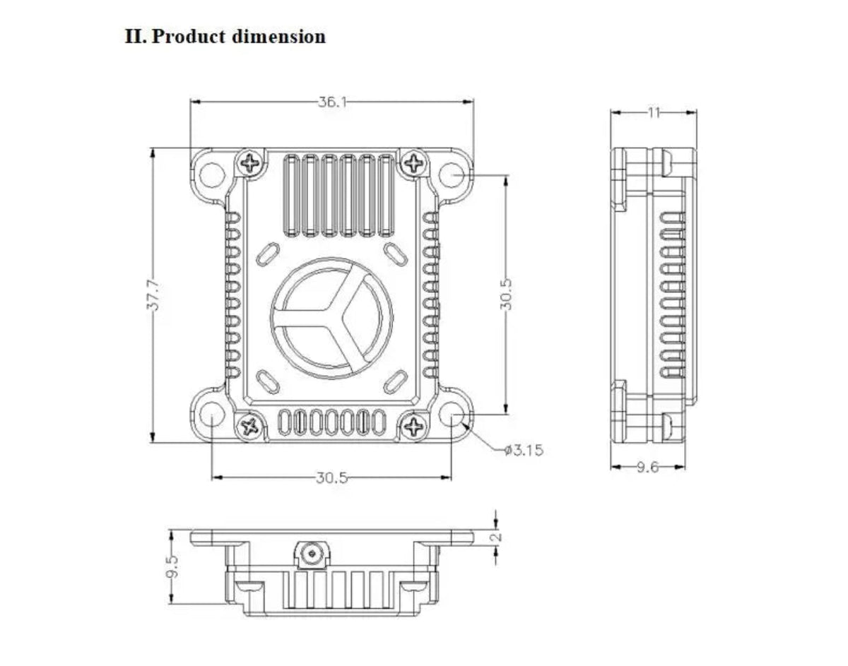 UMT 1.2GHz 2W Long Range VTX - 9CH Video Transmitter