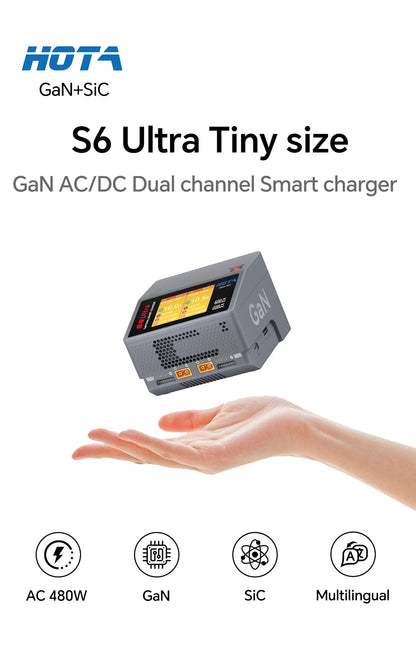 HOTA S6 Ultra dual-channel GaN and SiC battery charger