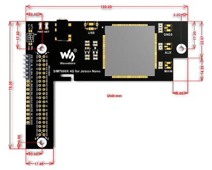 SIM7600G-H 4G / GNSS Module for Jetson Nano, LTE CAT4