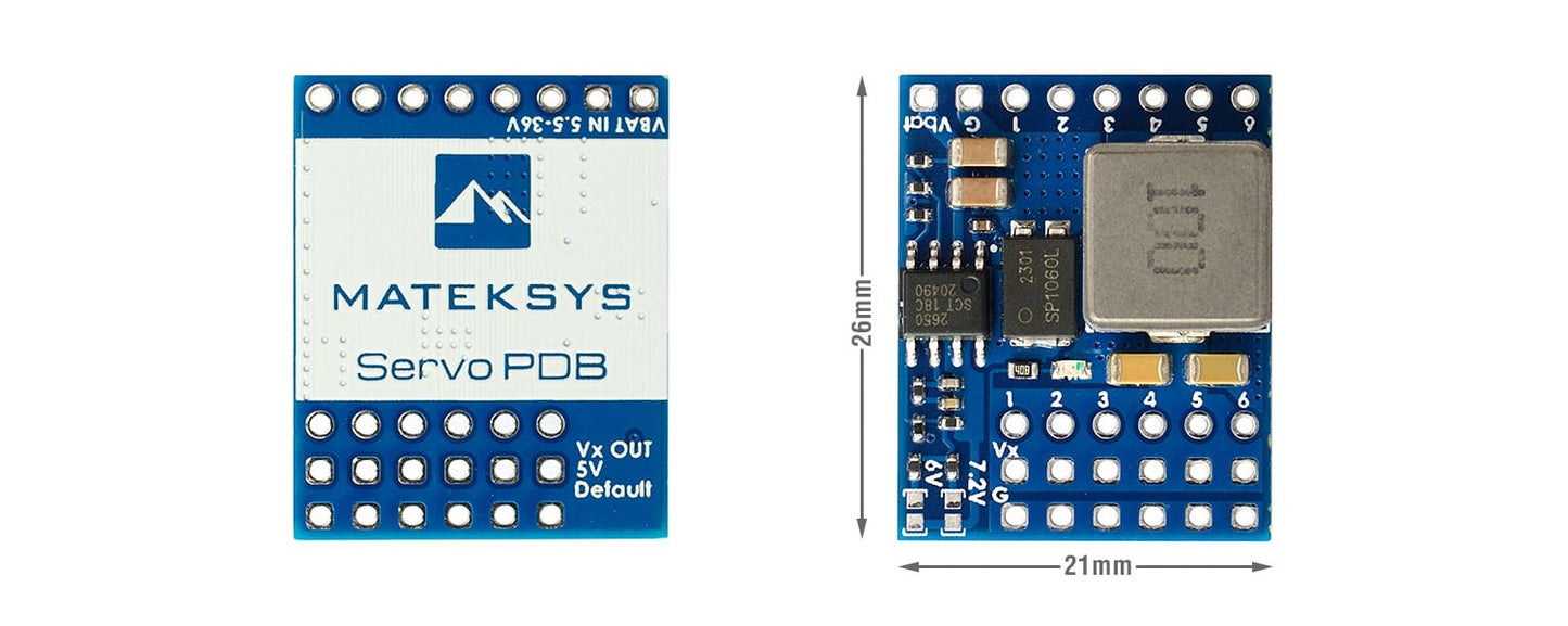 Matek Servo PDB with 4A BEC, 5.5-36V to 5-8.2V