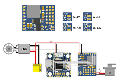 Matek Servo PDB with 4A BEC, 5.5-36V to 5-8.2V