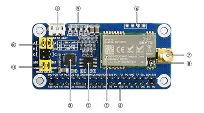 LoRa HAT for Raspberry Pi 868MHz (SX1262)