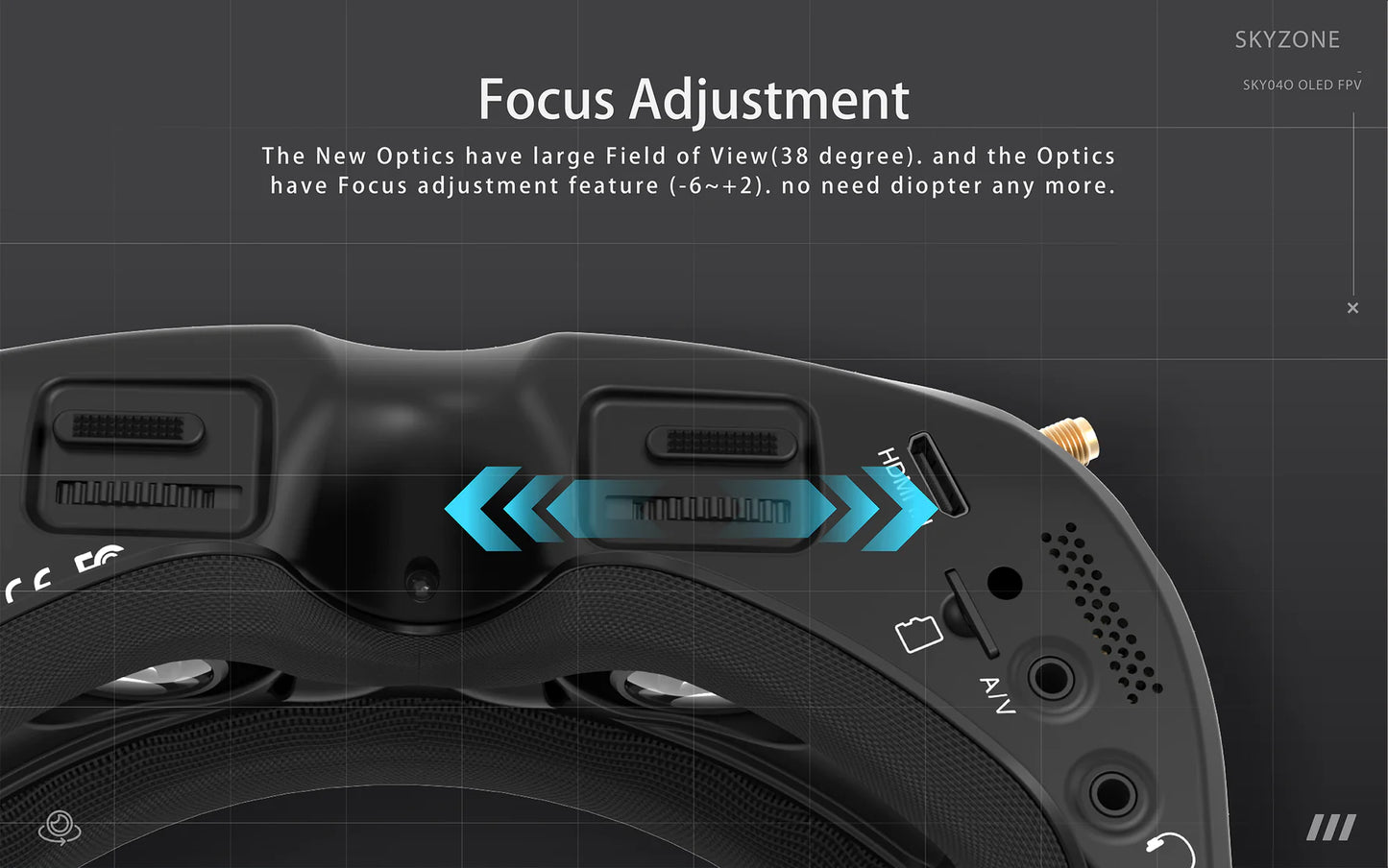 Skyzone SKY04O OLED 5.8GHz 48CH FPV Goggles