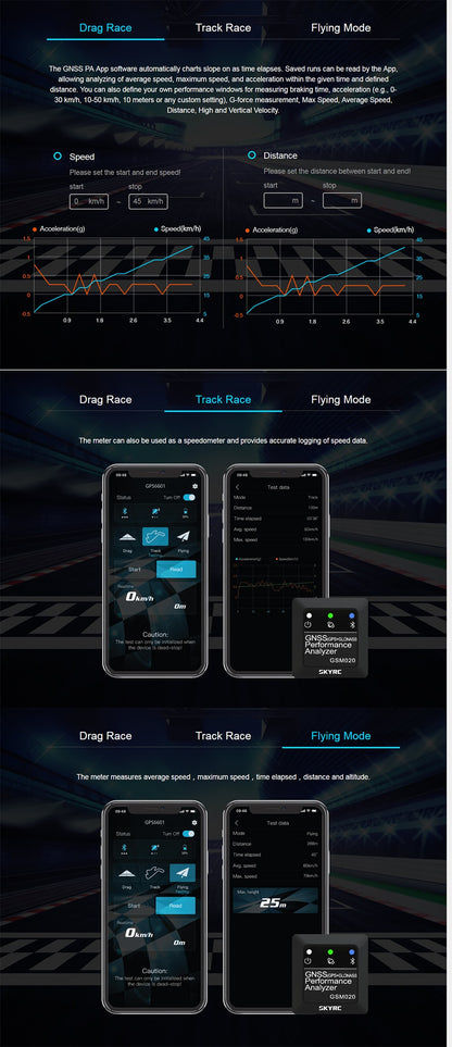 SkyRC GSM020 GNSS Performance Analyzer GPS Speed Meter