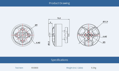 Tmotor F1404 Motor (2900kV / 3800kV / 4600kV)