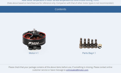 Tmotor F1404 Motor (2900kV / 3800kV / 4600kV)