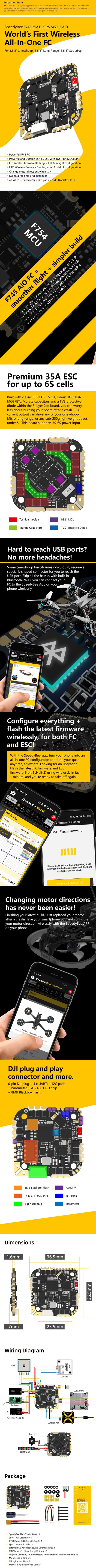 SpeedyBee F745 35A BLS AIO Flight Controller