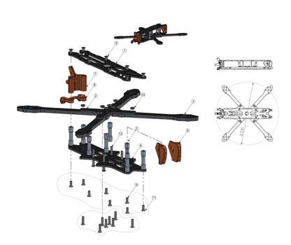 STP Star Power V2 Gunn FPV Freestyle Frame (Analog/Digital)