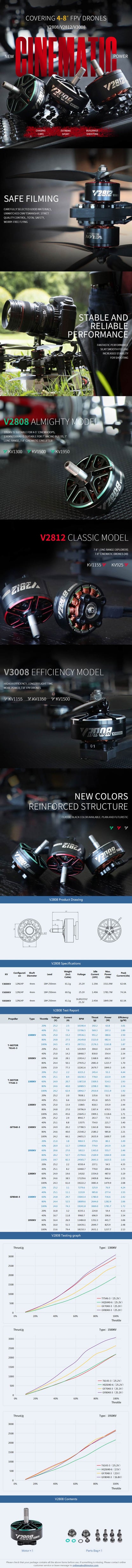 T Motor Velox V2808 Cinematic Drone Brushless Motor