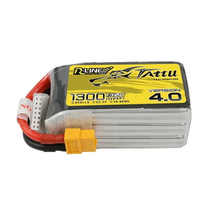 Tattu R-Line Version 4.0 1300mAh 22.2V 130C 6S1P Lipo Battery Pack (XT60)