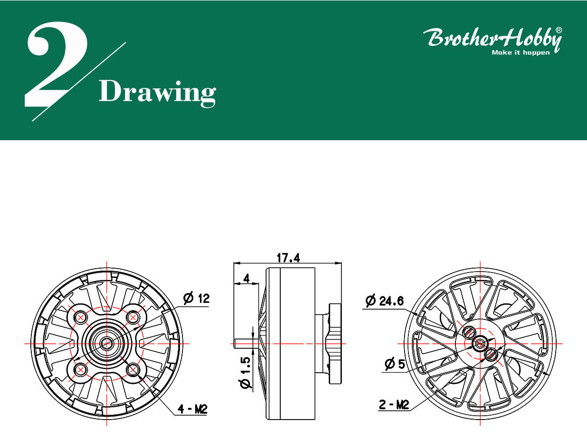 BrotherHobby TC 2004 Ultralight Motor (1700kV, 1950kV, 2100kV, 3150kV)