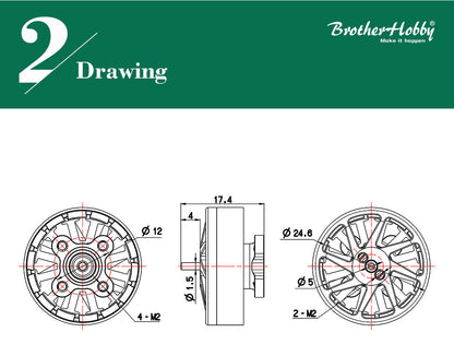 BrotherHobby TC 2004 Ultralight Motor (1700kV, 1950kV, 2100kV, 3150kV)