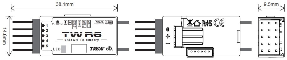 FrSky TW R6 Dual 2.4Ghz Receiver