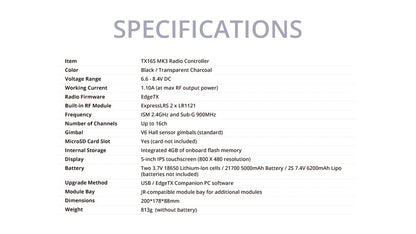 Radio Commande TX16S MK3 (ELRS / M2)