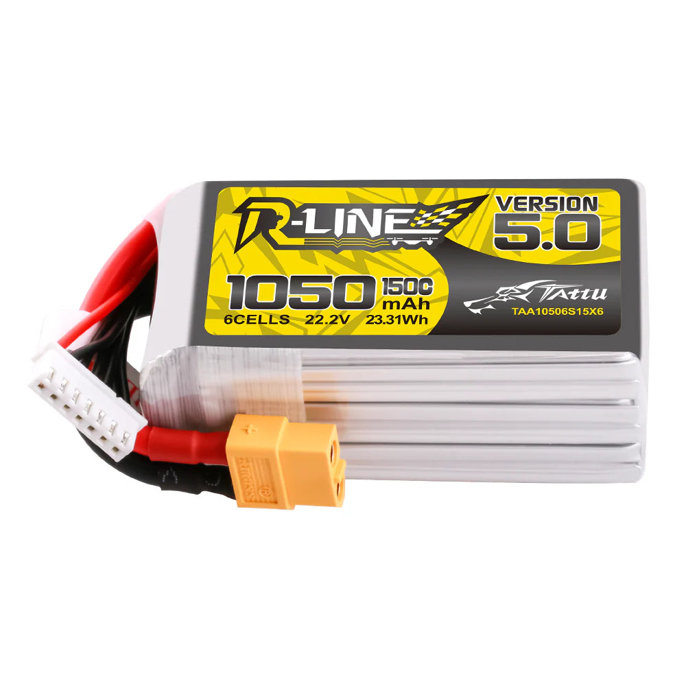 Tattu R-Line Version 4.0 1050mAh 22.2V 130C 6S1P Lipo Akku (XT60)