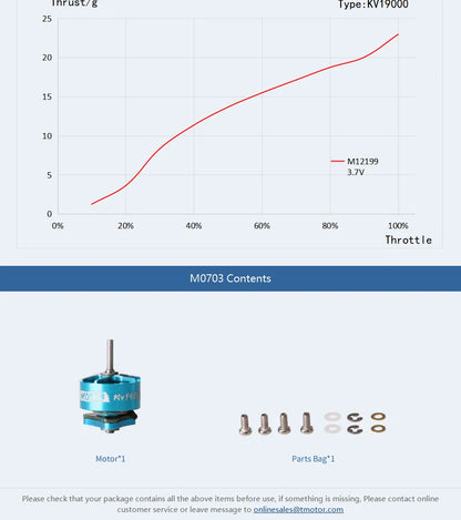 Tmotor M0703 19000kV Brushless Whoop 1S Motor