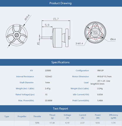 Tmotor M0803 Brushless Whoop 1S Motor
