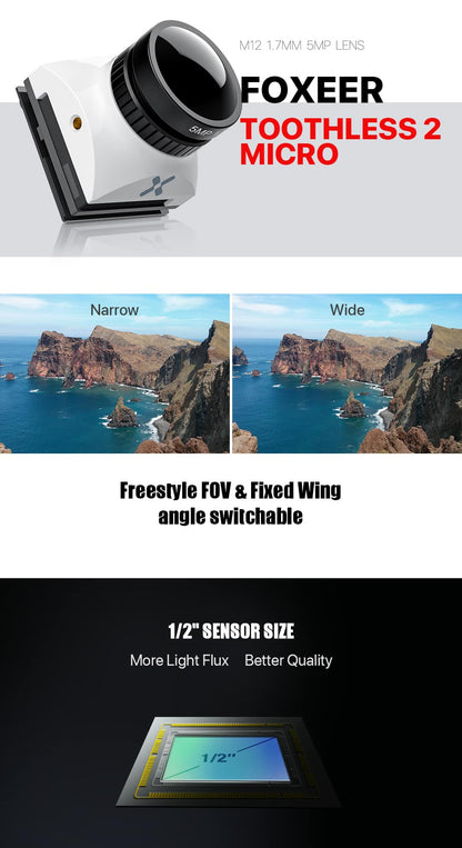 Foxeer Toothless 2 Micro FPV Camera (M12 1.7mm)