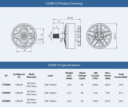 T-Motor Velox V3 2306 Brushless FPV Motor